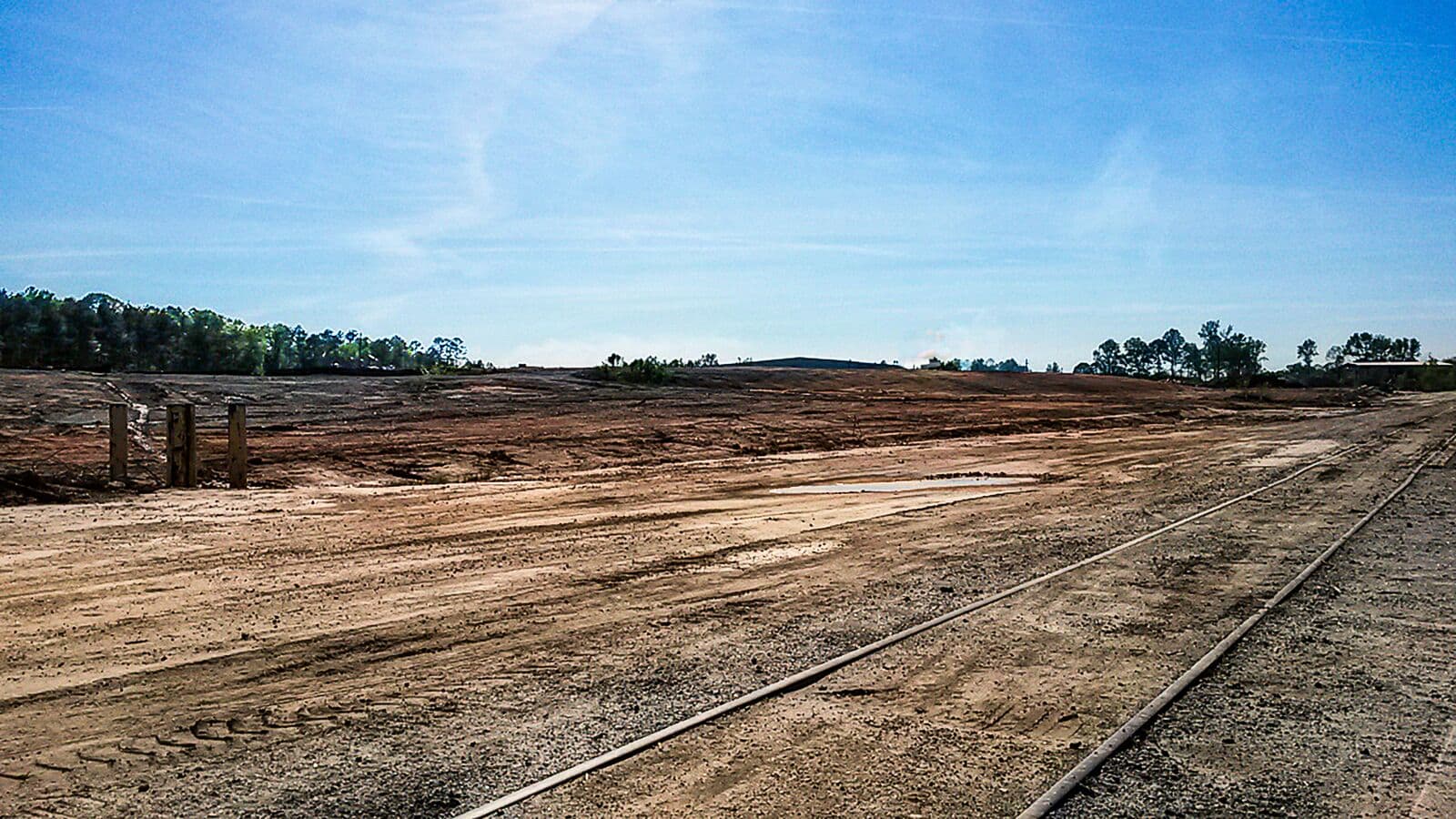 Rail spur into US pellet site earthworks